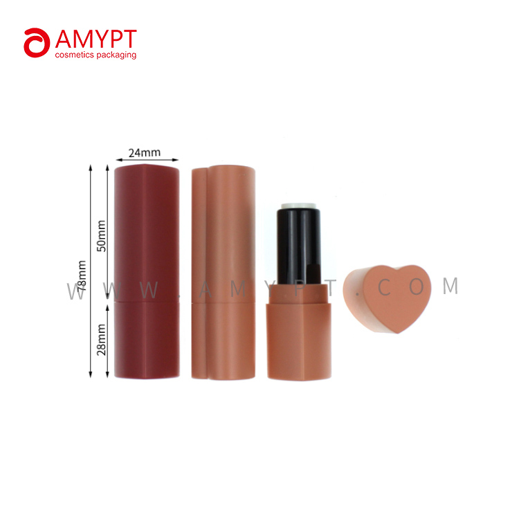 Heart Shape Matte Empty Lipstick מיכל Romance Cosmetics 